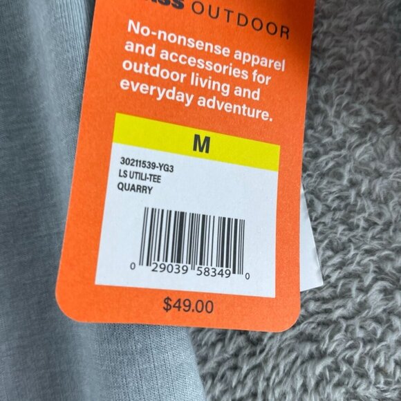 Bass Outdoor Quarry Gray LS Utili-Tee Long Sleeve Shirt M NWT 4707 - Picture 4 of 10